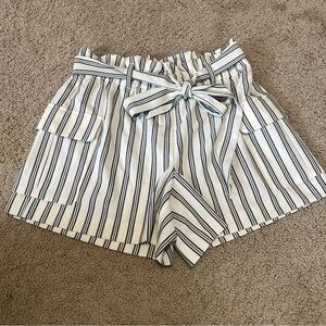 Loft pinstripe paper bag shorts
